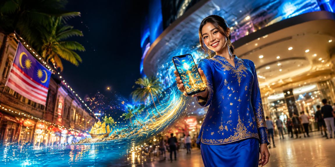 Pemain Melaka bergaya baju kurung menggunakan aplikasi kasino bonus88 untuk permainan popular
